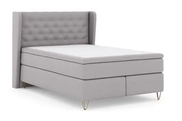 Select No 4 Komplett Sängpaket 140x200 Fast - Ljusgrå/Metall V-form - Möbler - Säng - Kontinentalsäng