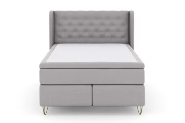Select No 4 Komplett Sängpaket 140x200 Fast - Ljusgrå/Metall V-form - Möbler - Säng - Kontinentalsäng
