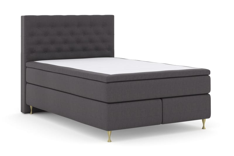 Select No 4 Komplett Sängpaket 140x200 Fast - Mörkgrå/Guld - Möbler - Säng - Kontinentalsäng