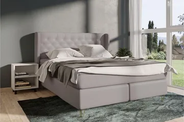 Select No 4 Komplett Sängpaket 140x200 Fast/Medium - Ljusgrå/Metall V-form - Möbler - Säng - Kontinentalsäng