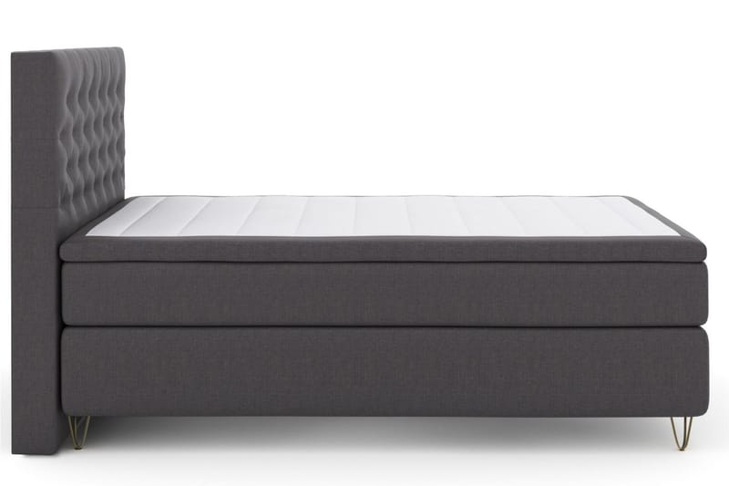 Select No 4 Komplett Sängpaket 140x200 Fast/Medium, Mörkgrå/Metall V-form