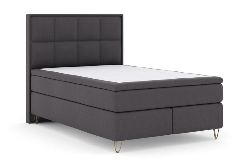 Select No 4 Komplett Sängpaket 140x200 Fast/Medium - Mörkgrå/Metall V-form - Möbler - Säng - Kontinentalsäng