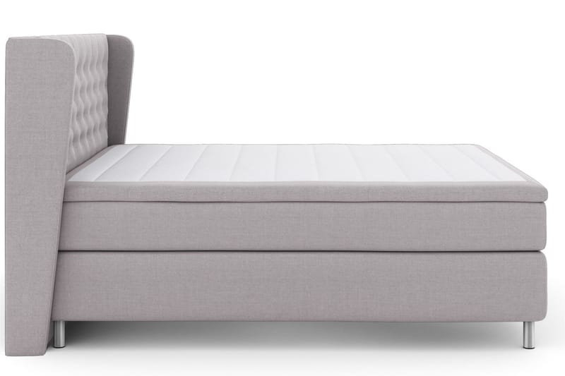 Select No 4 Komplett Sängpaket 160x200 Fast/Medium, Ljusgrå/Metall