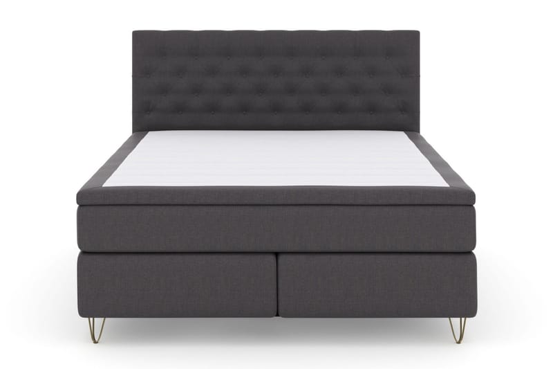 Select No 4 Komplett Sängpaket 160x200 Fast/Medium, Mörkgrå/Metall V-form