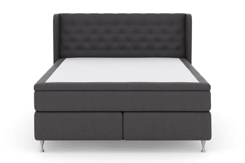 Select No 4 Komplett Sängpaket 160x200 Fast/Medium, Mörkgrå/Silver