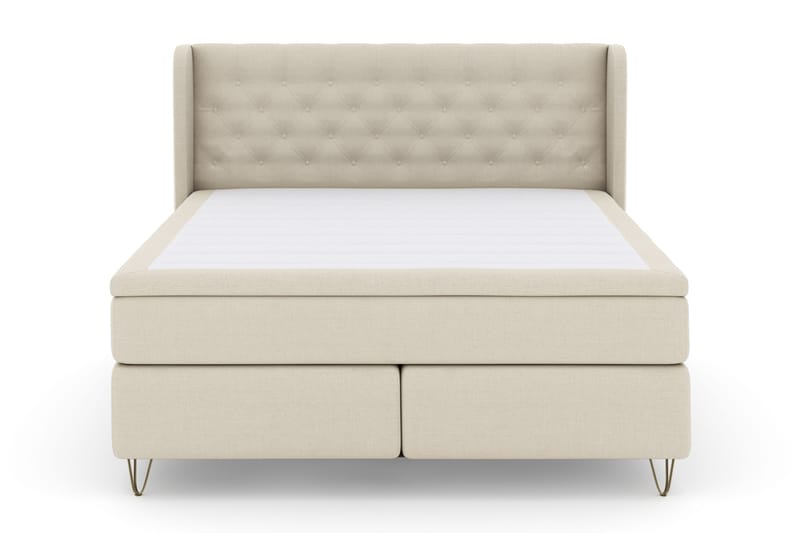Select No 4 Komplett Sängpaket 180x200 Fast - Beige/Metall V-form - Möbler - Säng - Kontinentalsäng