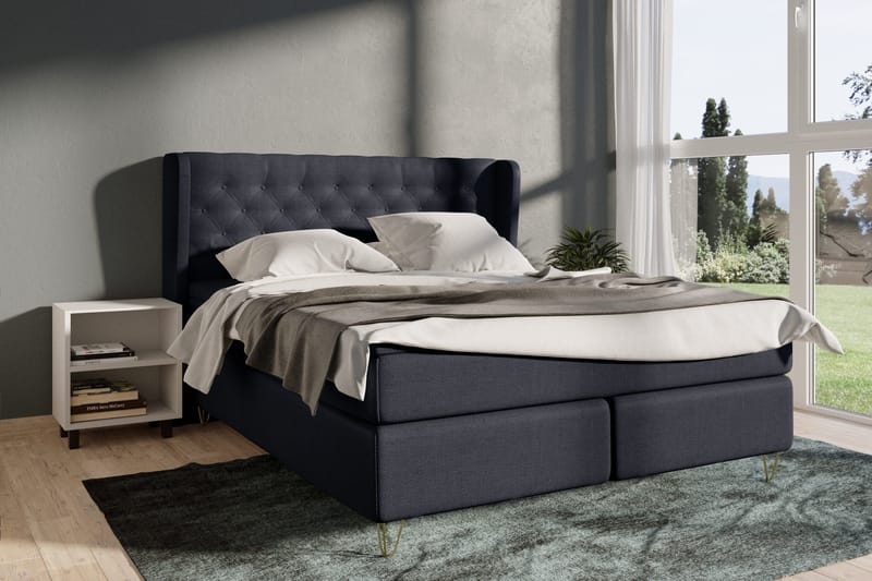 Select No 4 Komplett Sängpaket 180x200 Fast - Blå/Metall V-form - Möbler - Säng - Kontinentalsäng