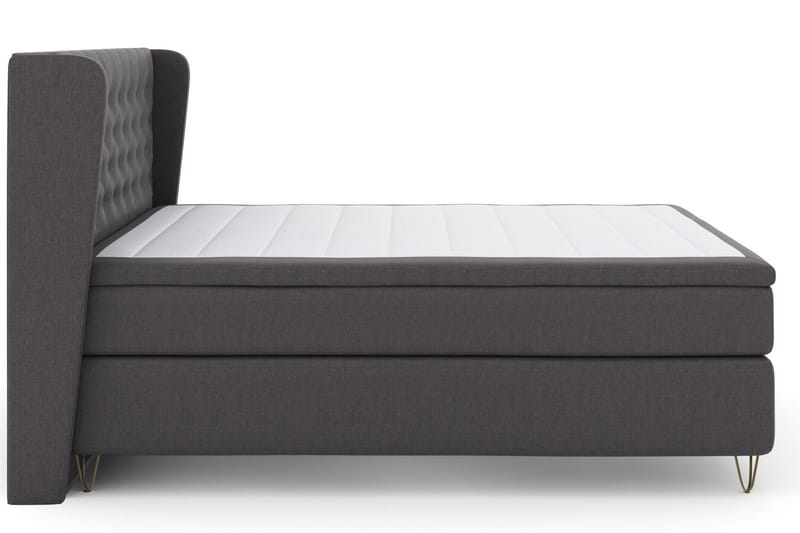 Select No 4 Komplett Sängpaket 180x200 Medium - Mörkgrå/Metall V-form - Möbler - Säng - Kontinentalsäng
