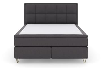 Select No 4 Komplett Sängpaket 180x200 Medium - Mörkgrå/Metall V-form - Möbler - Säng - Kontinentalsäng