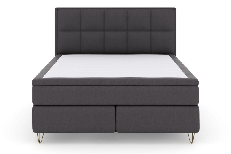 Select No 4 Komplett Sängpaket 180x200 Medium - Mörkgrå/Metall V-form - Möbler - Säng - Kontinentalsäng