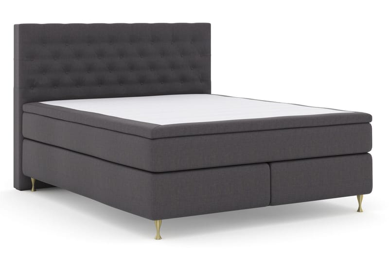 Select No 4 Kontinentalsäng 160x200 Fast/Medium - Mörkgrå/Guld - Möbler - Säng - Kontinentalsäng