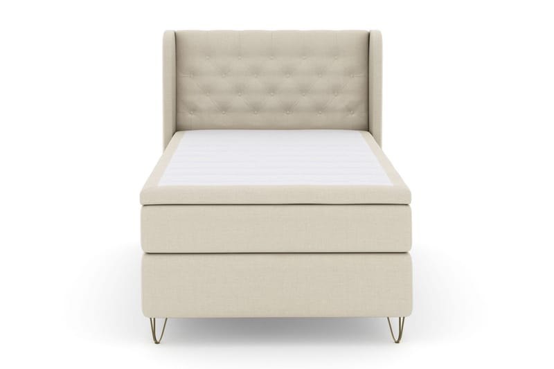 Select No 5 Komplett Sängpaket 120x200 Fast Watergel - Beige/Metall V-form - Möbler - Säng - Enkelsäng