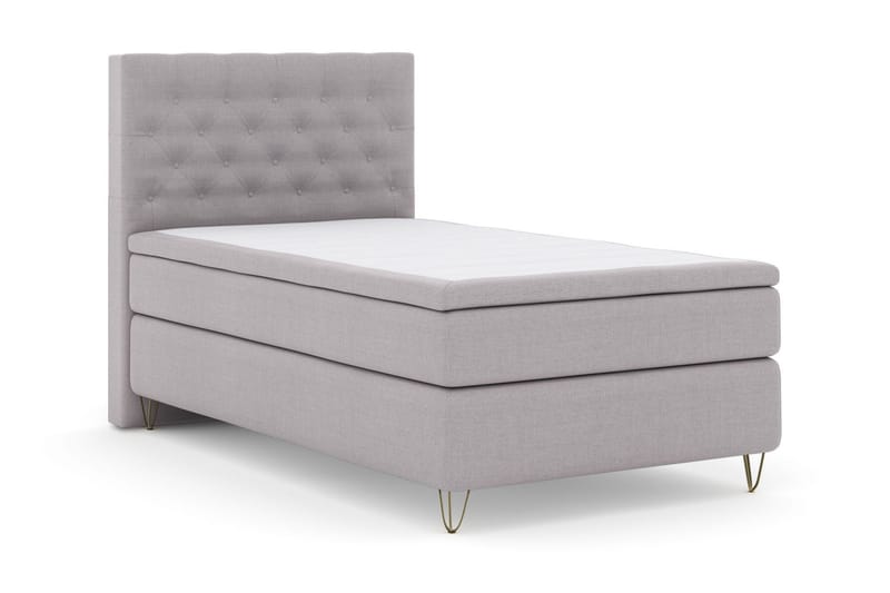 Select No 5 Komplett Sängpaket 120x200 Fast Watergel - Ljusgrå/Metall V-form - Möbler - Säng - Enkelsäng
