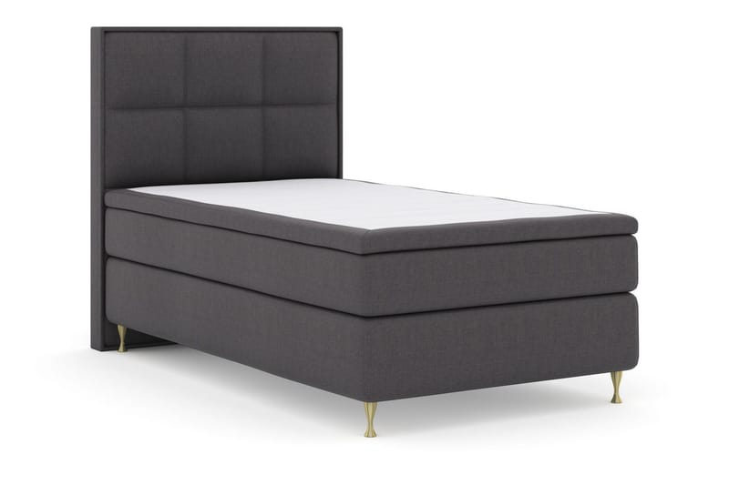 Select No 5 Komplett Sängpaket 120x200 Fast Watergel - Mörkgrå/Guld - Möbler - Säng - Enkelsäng