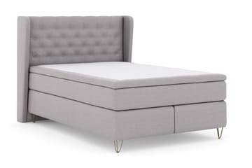 Select No 5 Komplett Sängpaket 140x200 Fast Watergel - Ljusgrå/Metall V-form - Möbler - Säng - Kontinentalsäng