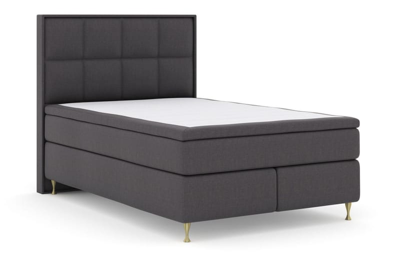 Select No 5 Komplett Sängpaket 140x200 Fast Watergel - Mörkgrå/Guld - Möbler - Säng - Kontinentalsäng