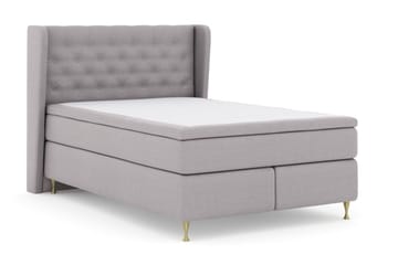 Select No 5 Komplett Sängpaket 140x200 Fast/Medium Latex - Ljusgrå/Guld - Möbler - Säng - Kontinentalsäng