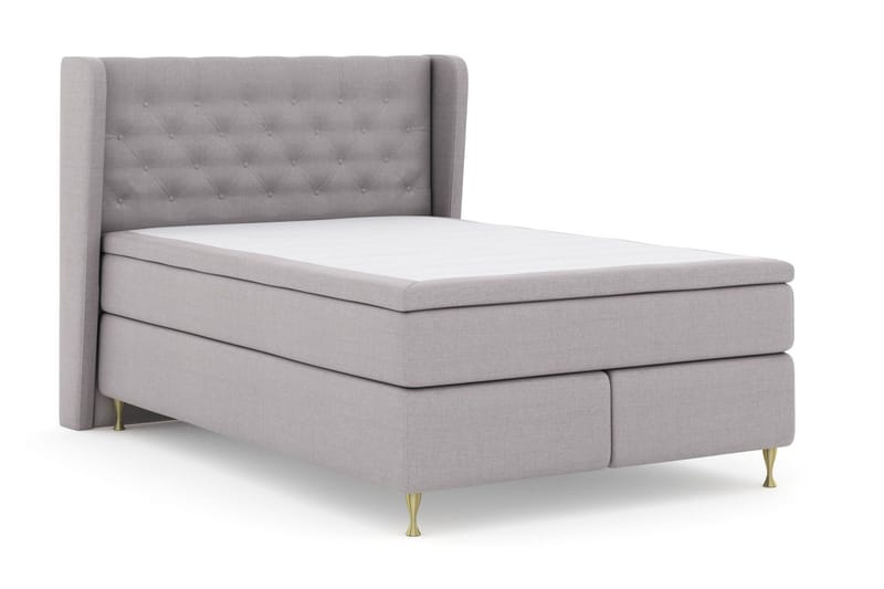 Select No 5 Komplett Sängpaket 140x200 Fast/Medium Latex - Ljusgrå/Guld - Möbler - Säng - Kontinentalsäng