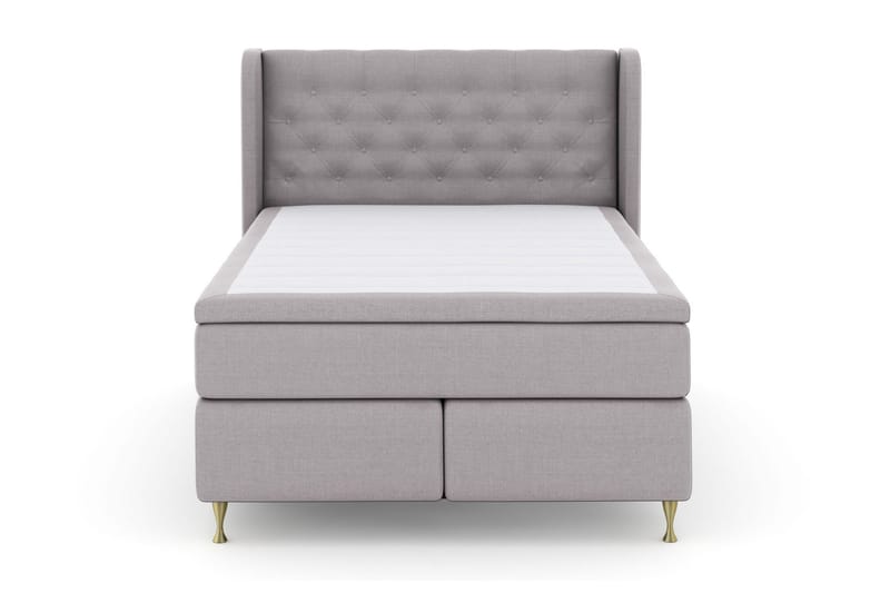 Select No 5 Komplett Sängpaket 140x200 Fast/Medium Watergel, Ljusgrå/Guld