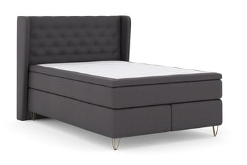 Select No 5 Komplett Sängpaket 140x200 Fast/Medium Watergel - Mörkgrå/Metall V-form - Möbler - Säng - Kontinentalsäng