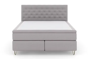 Select No 5 Komplett Sängpaket 160x200 Fast Latex - Ljusgrå/Metall V-form - Möbler - Säng - Kontinentalsäng