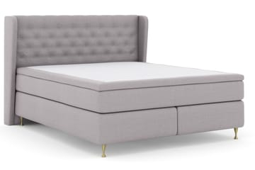Select No 5 Komplett Sängpaket 160x200 Medium Latex - Ljusgrå/Guld - Möbler - Säng - Kontinentalsäng