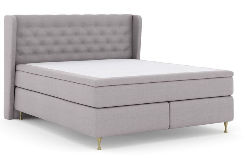 Select No 5 Komplett Sängpaket 160x200 Medium Latex - Ljusgrå/Guld - Möbler - Säng - Kontinentalsäng
