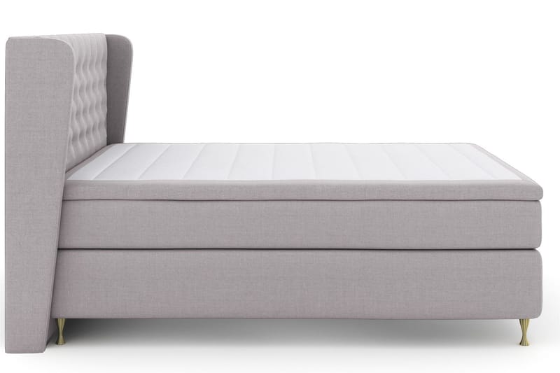 Select No 5 Komplett Sängpaket 160x200 Medium Latex - Ljusgrå/Guld - Möbler - Säng - Kontinentalsäng