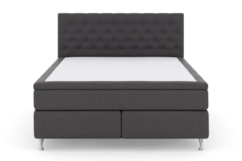 Select No 5 Komplett Sängpaket 210x210 Fast Latex, Mörkgrå/Silver