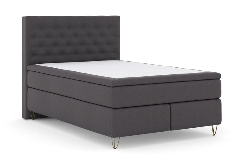 Select No 5 Kontinentalsäng 140x200 Fast/Medium Watergel - Mörkgrå/Metall V-Form - Möbler - Säng - Kontinentalsäng