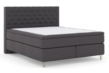 Select No 5 Kontinentalsäng 210x210 Fast/Medium Latex - Mörkgrå/Metall V-Form - Möbler - Säng - Kontinentalsäng