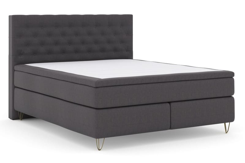 Select No 5 Kontinentalsäng 210x210 Fast/Medium Latex - Mörkgrå/Metall V-Form - Möbler - Säng - Kontinentalsäng