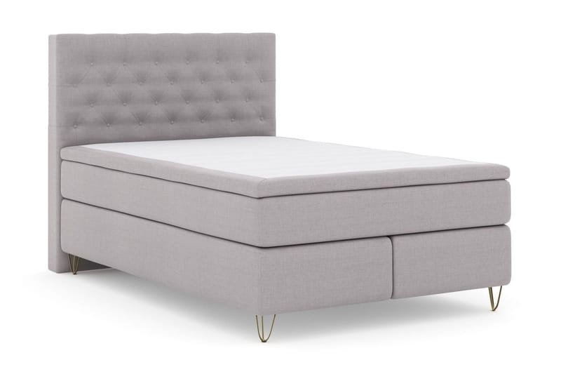 Select No 6 Komplett Sängpaket 140x200 Fast/Medium Watergel - Ljusgrå/Metall V-form - Möbler - Säng - Kontinentalsäng