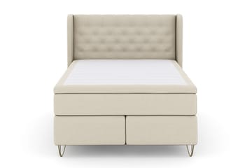 Select No 6 Komplett Sängpaket 140x200 F/M Memory/Pocket - Beige/Metall V-form - Möbler - Säng - Kontinentalsäng