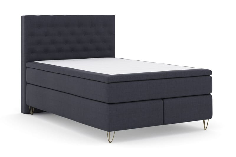 Select No 6 Komplett Sängpaket 140x200 F/M Memory/Pocket - Blå/Metall V-form - Möbler - Säng - Kontinentalsäng