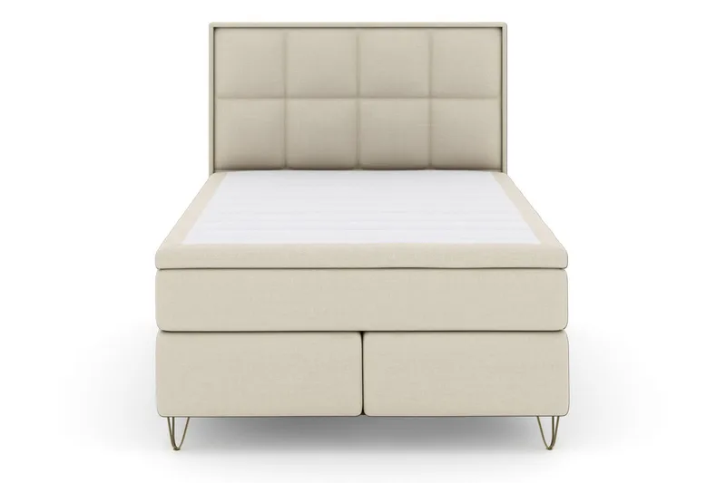 Select No 6 Komplett Sängpaket 140x200 Medium Watergel, Beige/Metall V-form