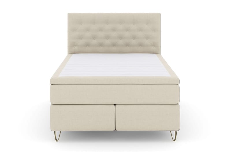Select No 6 Kontinentalsäng 140x200 Fast Latex/Memory, Beige/Metall V-Form