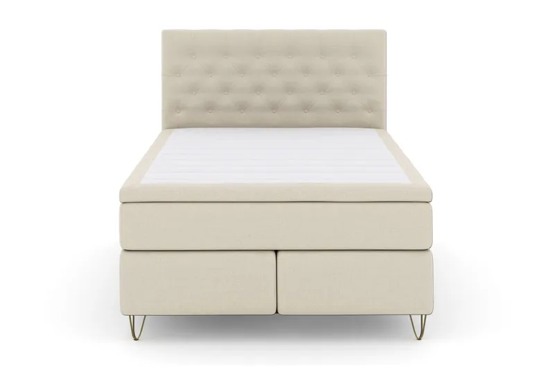 Select No 6 Kontinentalsäng 140x200 Fast/Medium Latex/Memory, Beige/Metall V-Form