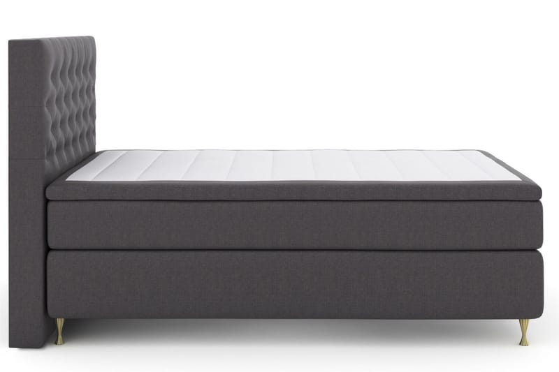 Select No 6 Kontinentalsäng 140x200 Fast/Medium Latex/Memory, Mörkgrå/Guld