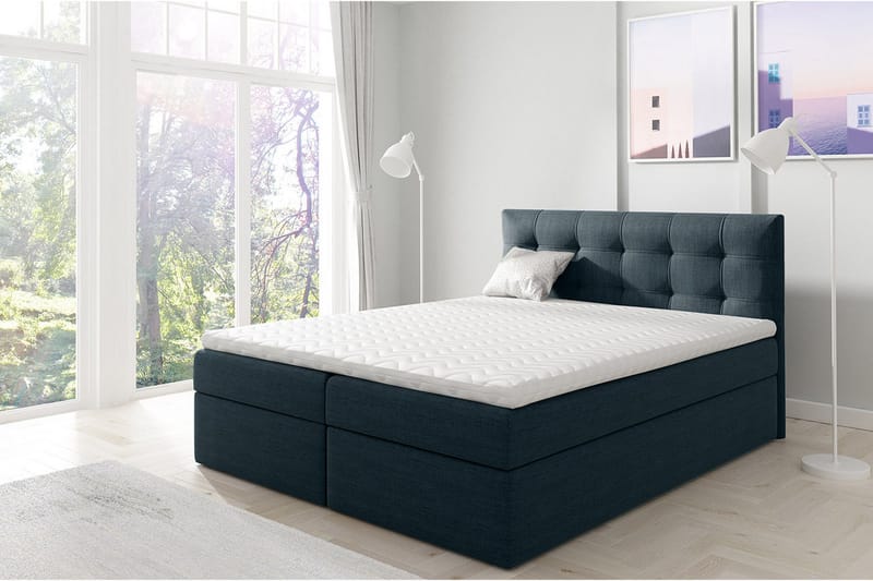 Skaftå Kontinentalsäng 200x200 cm - Svart/Blå/Grå/Vit - Möbler - Säng - Kontinentalsäng