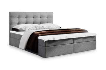 Stephanie Sängpaket 180x200 Rutmönstrad Gavel  Grå - Grå - Möbler - Säng - Kontinentalsäng