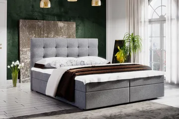 Stephanie Sängpaket 180x200 Rutmönstrad Gavel  Grå - Grå - Möbler - Säng - Kontinentalsäng