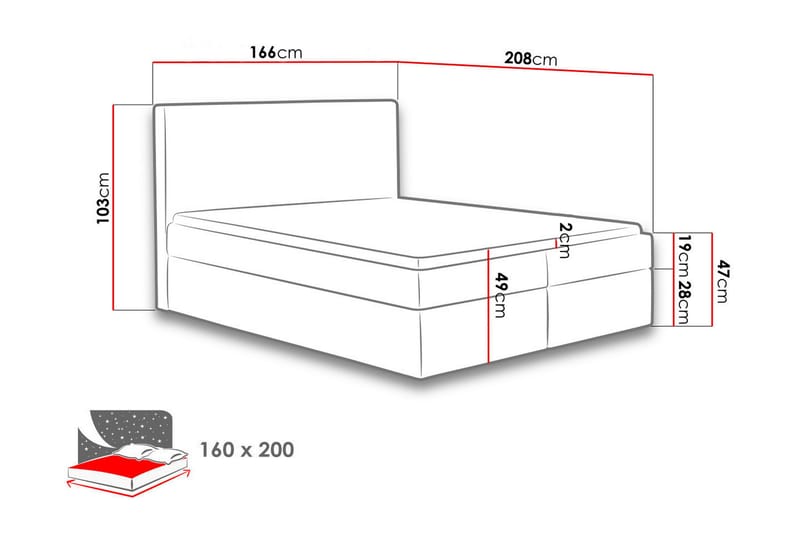 Laargard / Cosmo Sängpaket Kontinentalsäng 160x200 cm - Blå - Möbler - Säng - Kontinentalsäng