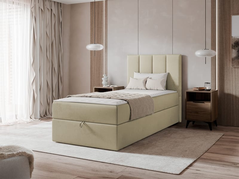 Laggano Sängpaket Kontinentalsäng 100x200 cm - beige - Möbler - Säng - Kontinentalsäng