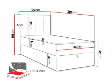 Laggano Sängpaket Kontinentalsäng 100x200 cm - taupe - Möbler - Säng - Kontinentalsäng