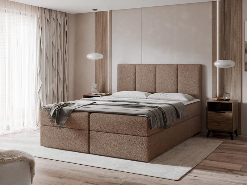 Laggano Sängpaket Kontinentalsäng 140x200 cm - brun - Möbler - Säng - Kontinentalsäng