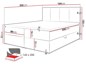 Laggano Sängpaket Kontinentalsäng 160x200 cm - grå - Möbler - Säng - Kontinentalsäng