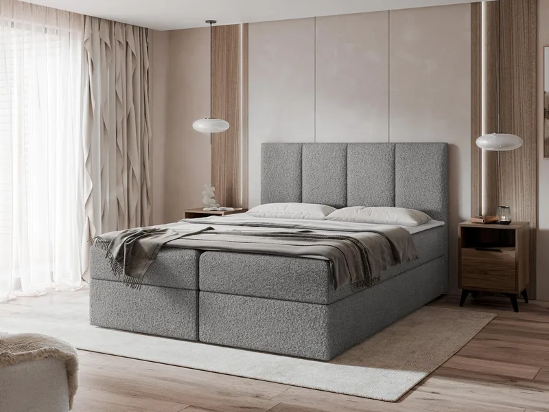 Laggano Sängpaket Kontinentalsäng 160x200 cm - grå - Möbler - Säng - Kontinentalsäng