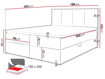 Laggano Sängpaket Kontinentalsäng 180x200 cm - beige - Möbler - Säng - Kontinentalsäng