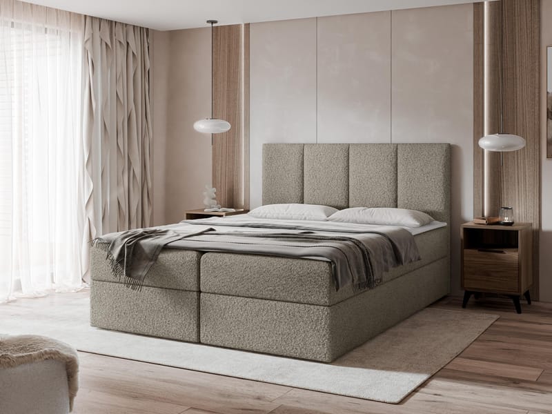 Laggano Sängpaket Kontinentalsäng 180x200 cm - taupe - Möbler - Säng - Kontinentalsäng